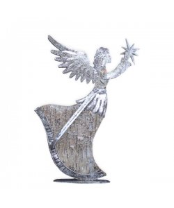 Anděl (kov + dřevo)
