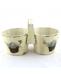 dbDřevěný dvojobal na květináč