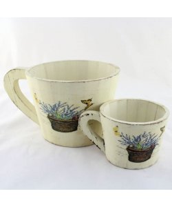 dbDřevěný obal na květináč 2ks - 2. jakost