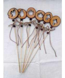 Dřevěný zápich - sada 6 ks
