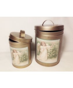 Plechová dóza  - sada 2 ks