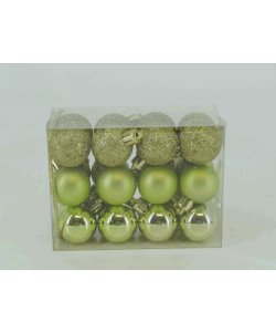 Dekorační kuličky (sada 24 ks) - světle zelená