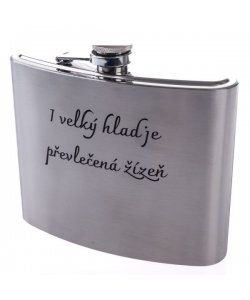 Kovová placatka "I velký hlad je převlečení žízeň", 1000ml, 0/24