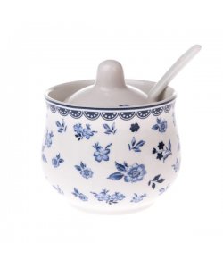 Porcelánová cukřenka s lžicí, 300ml, 6/36