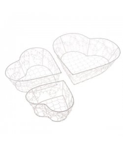 Kovový košík - srdce - sada 3ks, 0/36