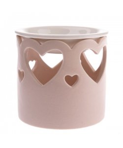 Porcelánová aromalampa se srdíčky, světle růžová, 1/36