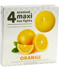 Čajová svíčka maxi velká 4 ks POMERANČ