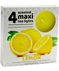 Čajová svíčka maxi velká 4 ks CITRON