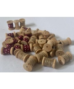 Dekorace - špulky - sada 3 x12 ks