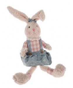 Sedící textilní zajíček - holčička
