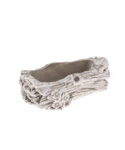 Betonový květináč - kmen s květinami