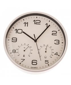 Hodiny na stěnu s teploměrem a vlhkoměrem - 25cm, 1/20