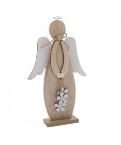 Dřevěný anděl 26cm - přírodní, 6/36