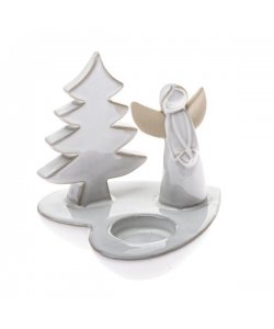 Porcelánový svícen se stromkem a andělem, 4/36
