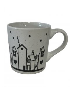 Keramický hrnek s motivem domků - 470 ml, 6/24