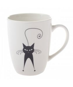 Porcelánový hrnek s motivem kočky - 370ml, 12/36