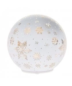Skleněná LED koule s vločkami, 0/24