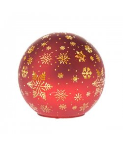 Skleněná LED koule s vločkami, 0/24